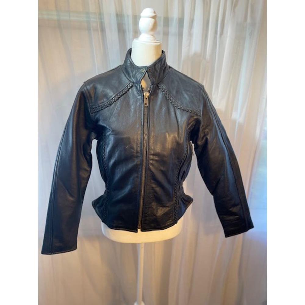 Hot Leathers Womens Size X-Small Back Leather Biker‎ Jacket Fully Lined
